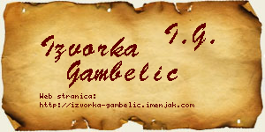 Izvorka Gambelić vizit kartica